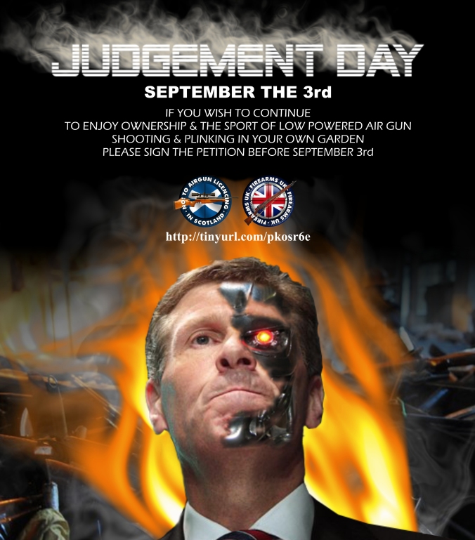 A Firearms UK meme with a Judgement Day theme